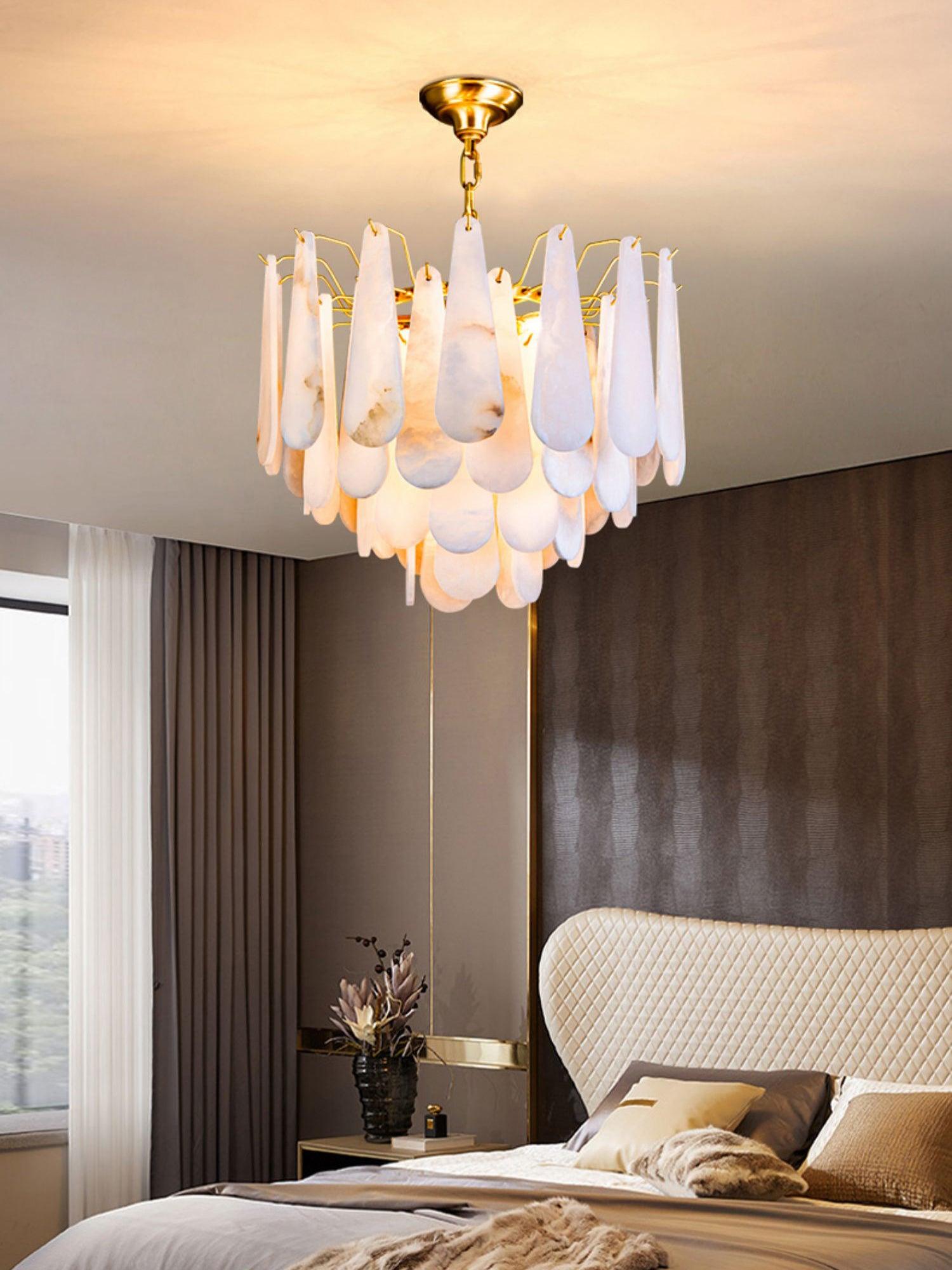 Aroxen Teardrop Alabaster Chandelier-Neutral Decor
