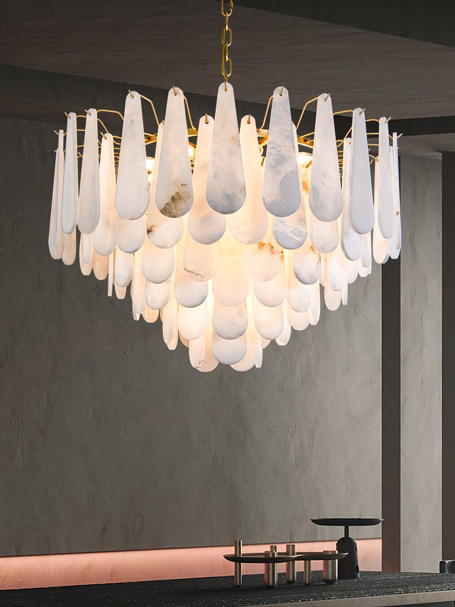 Aroxen Teardrop Alabaster Chandelier-Neutral Decor