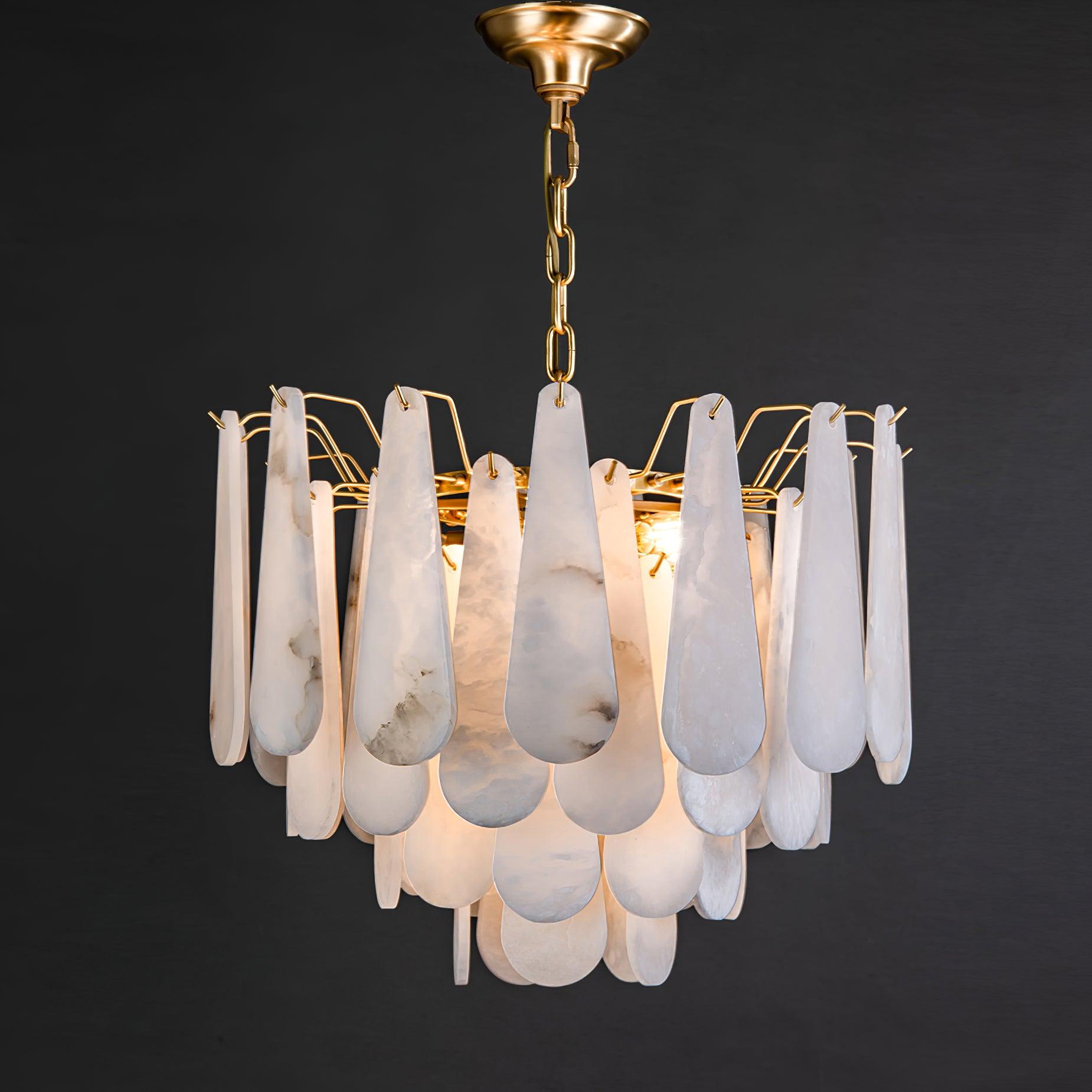Aroxen Teardrop Alabaster Chandelier-Neutral Decor