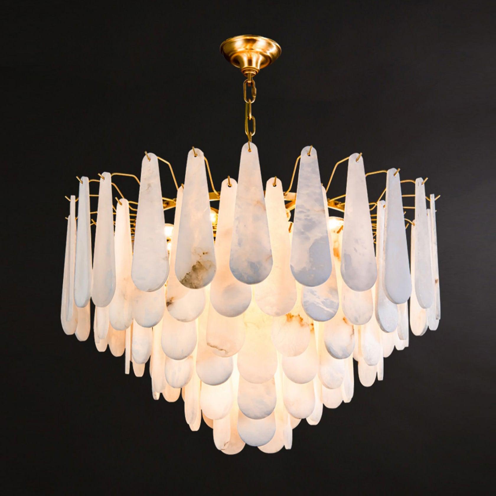 Aroxen Teardrop Alabaster Chandelier-Neutral Decor