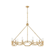 Leona Chandelier in a brass finish, viewed from the front.