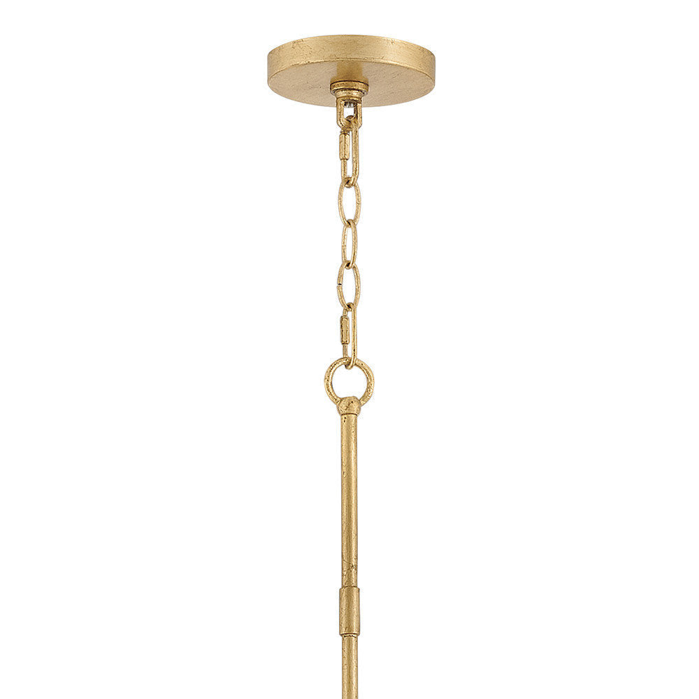 Technical drawing of the Leona Chandelier with measurements.