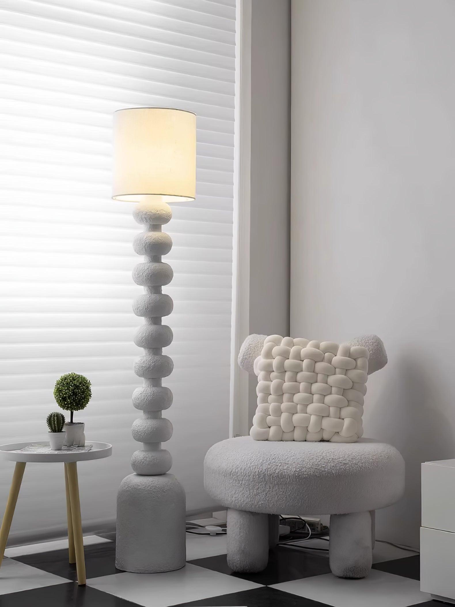 Khev Modern Fabric Floor Lamp-Neutral Decor