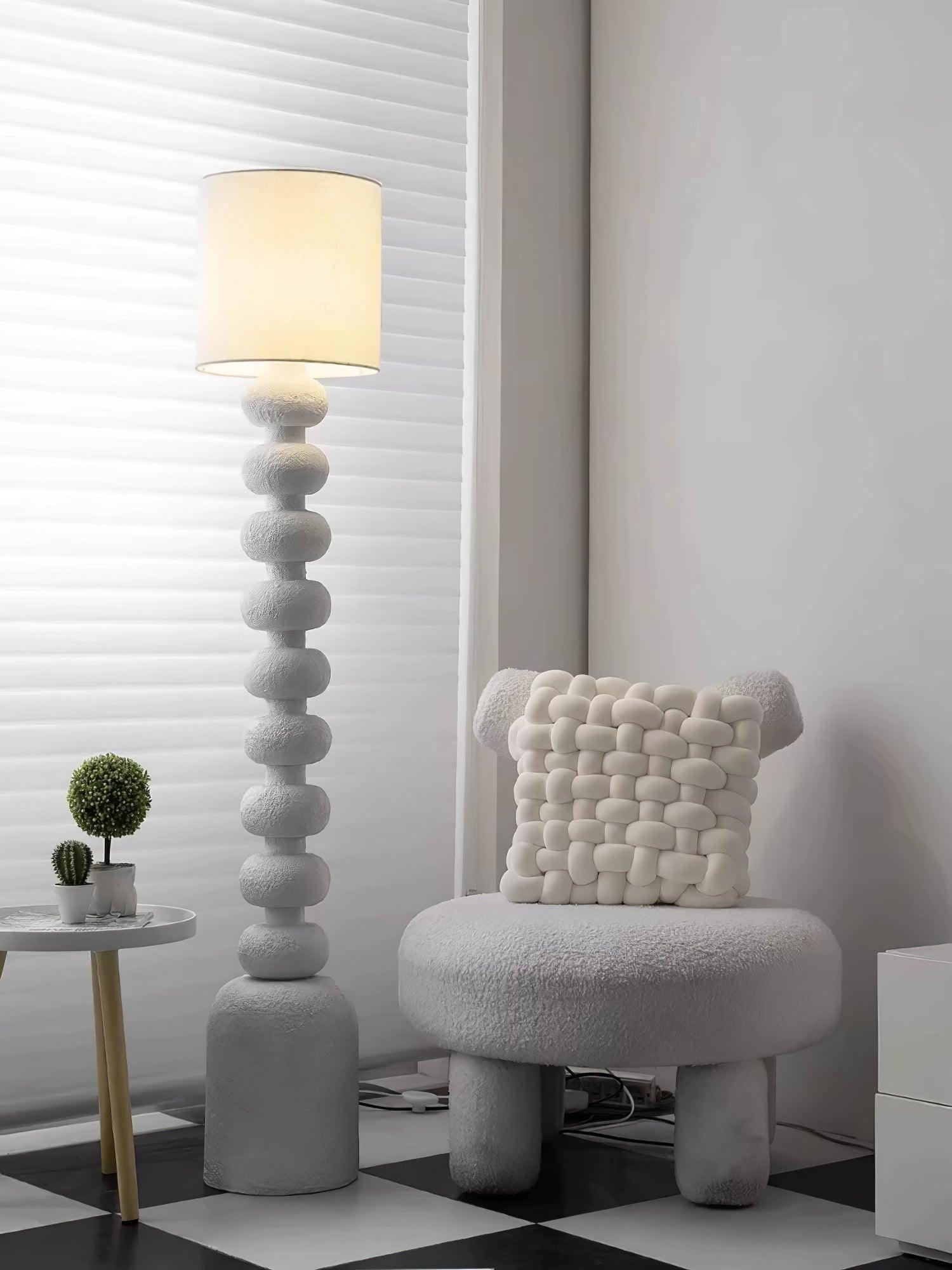 Khev Modern Fabric Floor Lamp-Neutral Decor