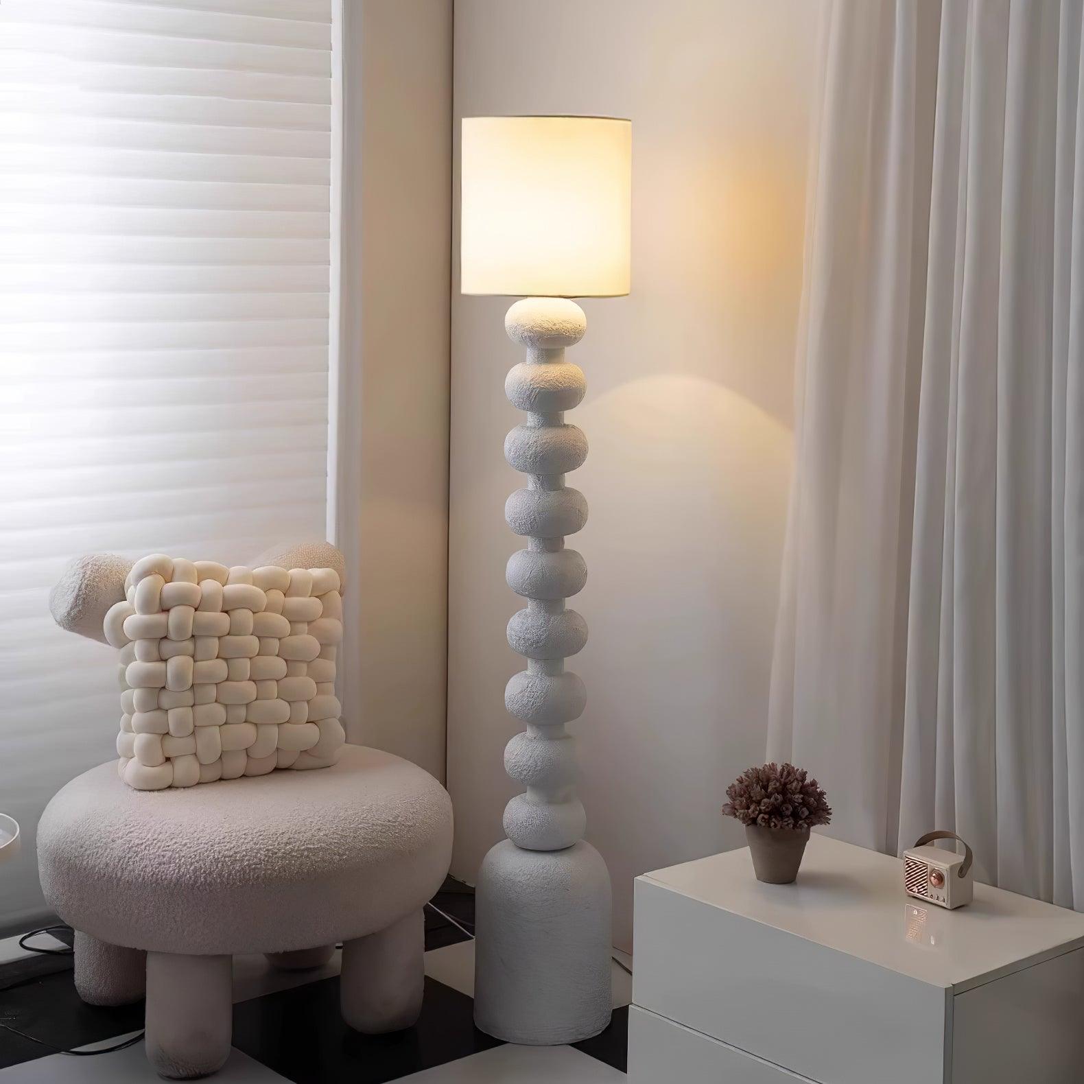 Khev Modern Fabric Floor Lamp-Neutral Decor