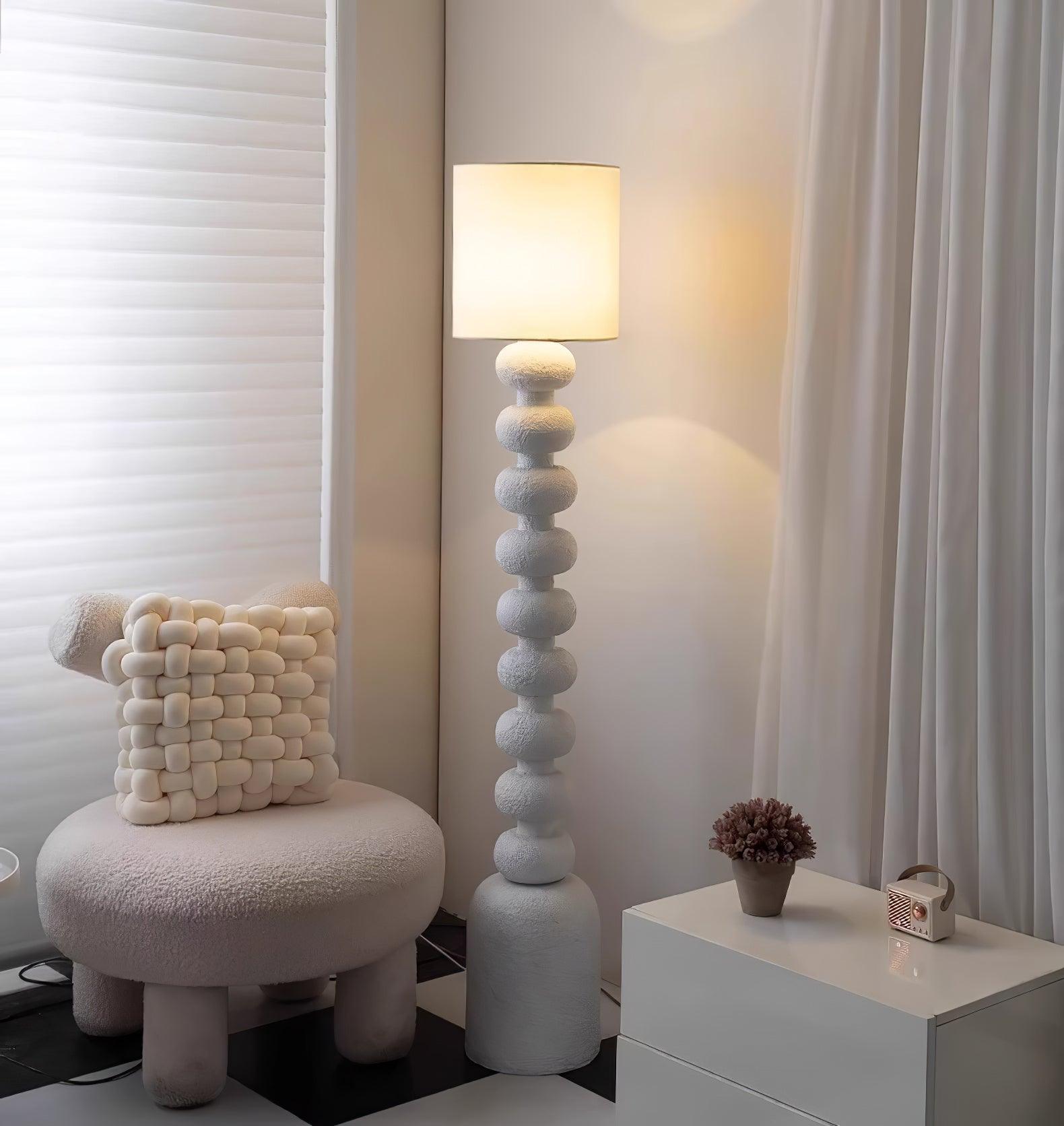 Khev Modern Fabric Floor Lamp-Neutral Decor