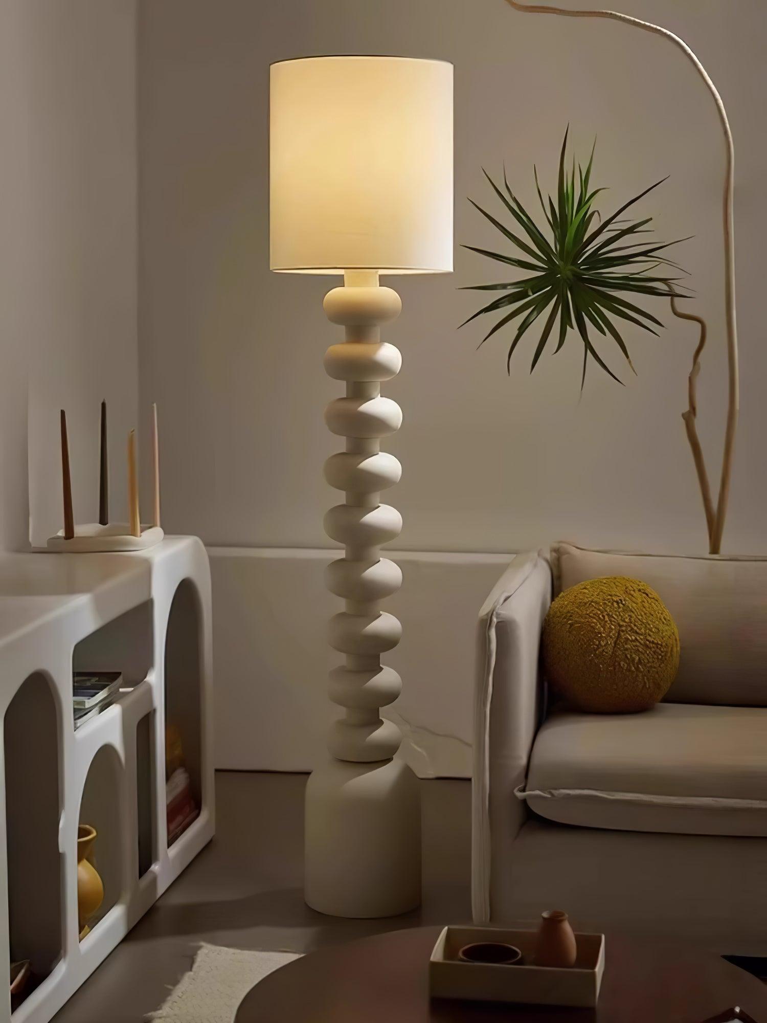 Khev Modern Fabric Floor Lamp-Neutral Decor