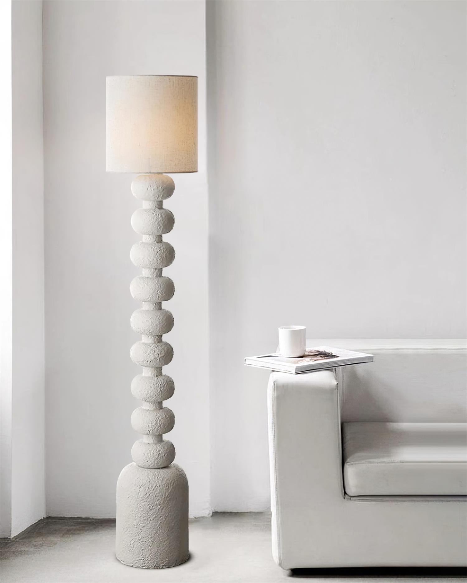 Khev Modern Fabric Floor Lamp-Neutral Decor