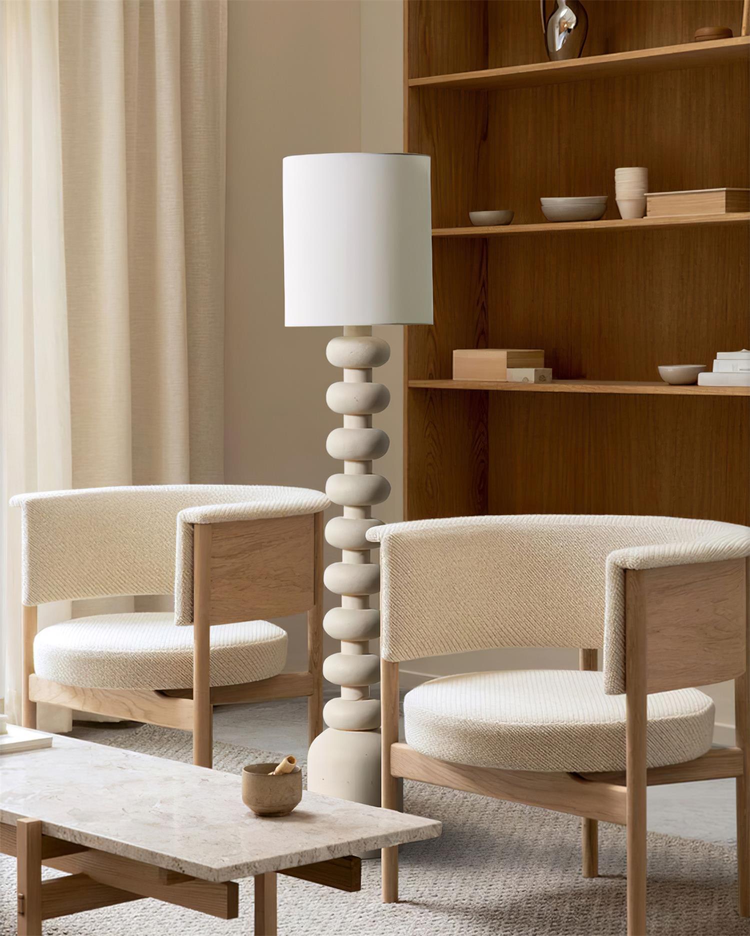 Khev Modern Fabric Floor Lamp-Neutral Decor
