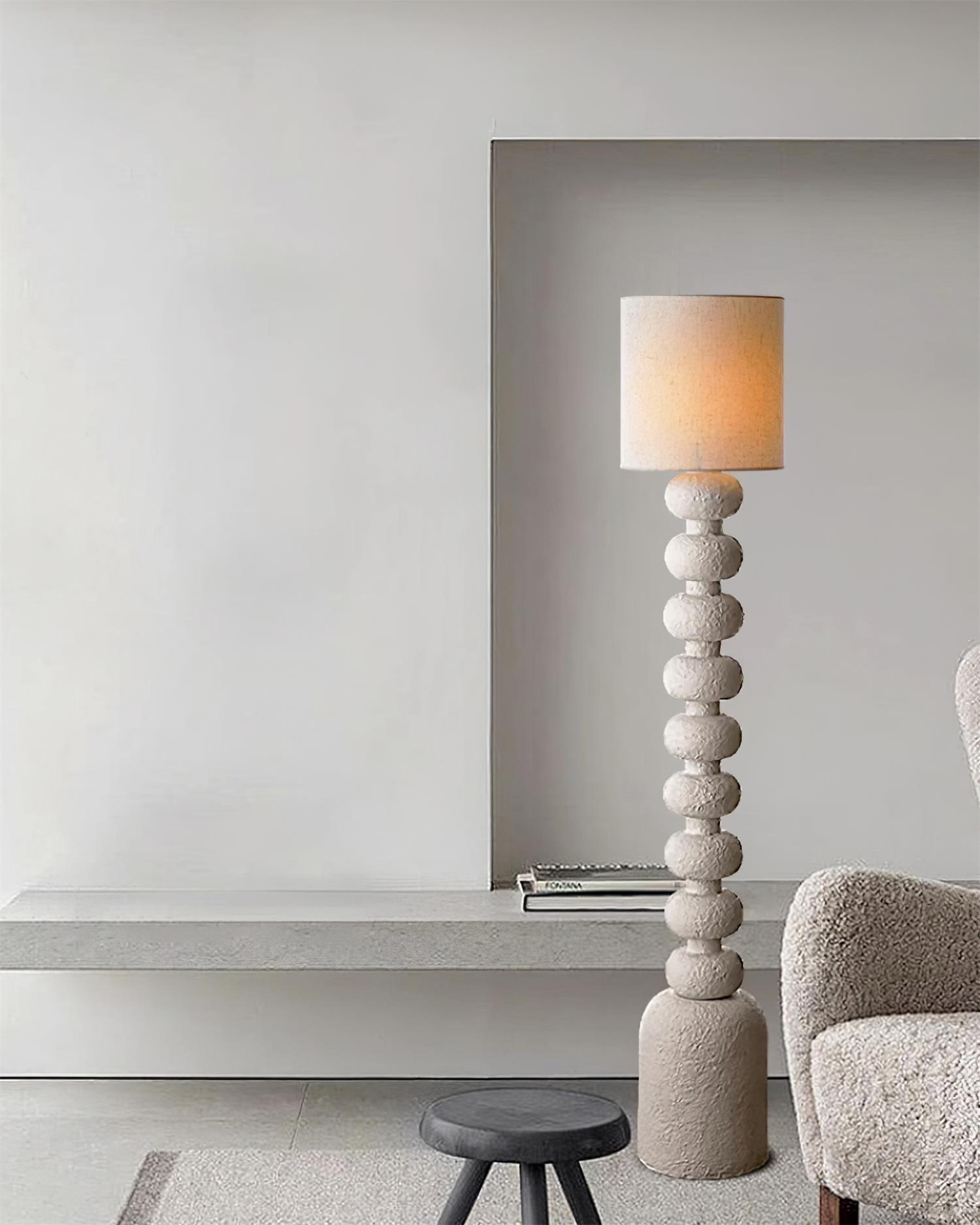 Khev Modern Fabric Floor Lamp-Neutral Decor