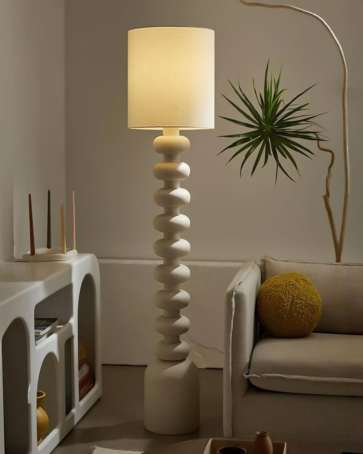 Khev Modern Fabric Floor Lamp-Neutral Decor