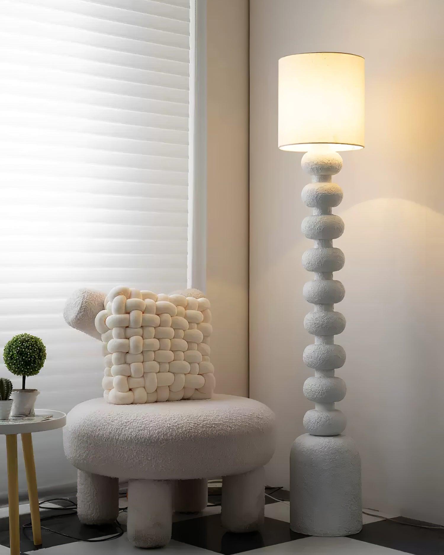 Khev Modern Fabric Floor Lamp-Neutral Decor