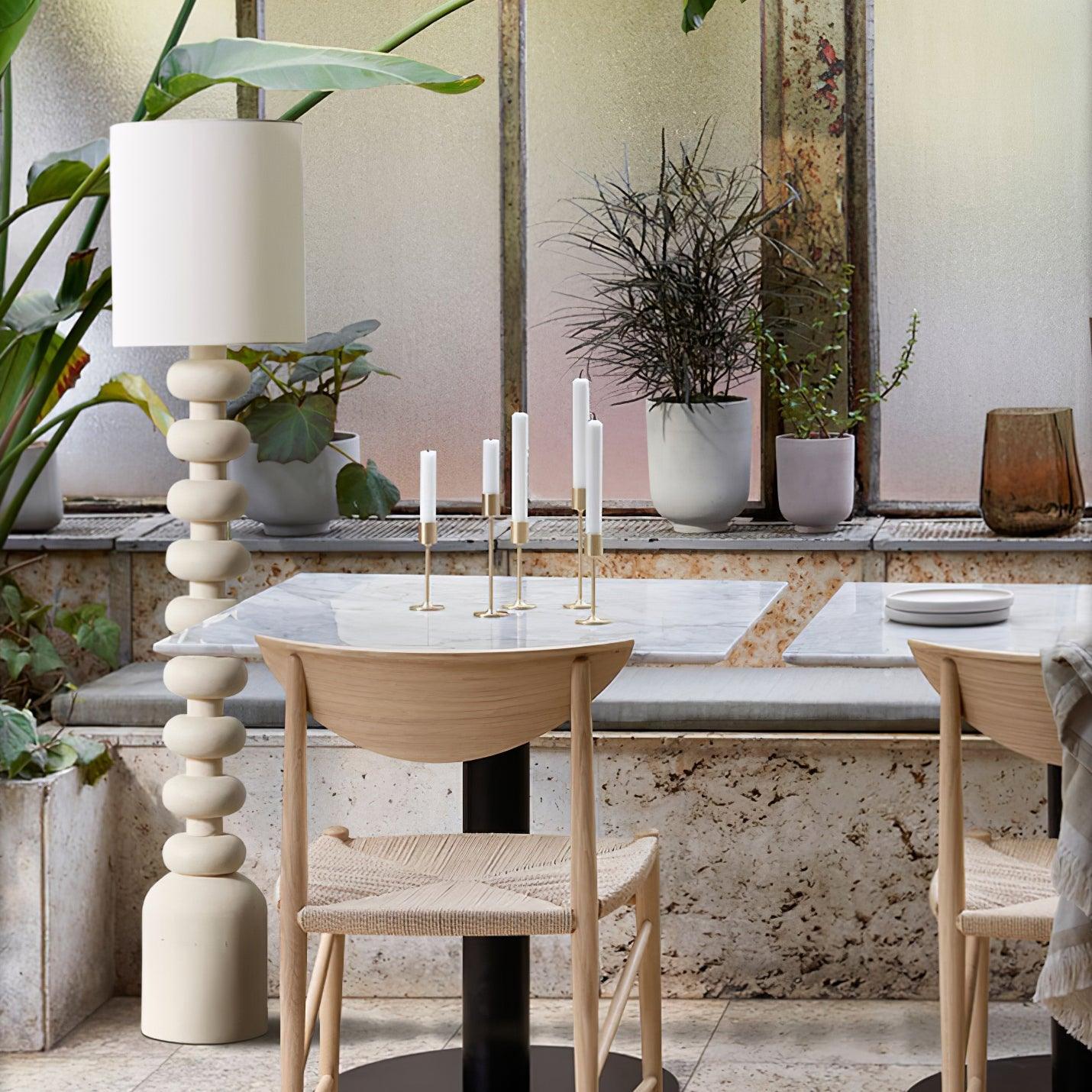 Khev Modern Fabric Floor Lamp-Neutral Decor