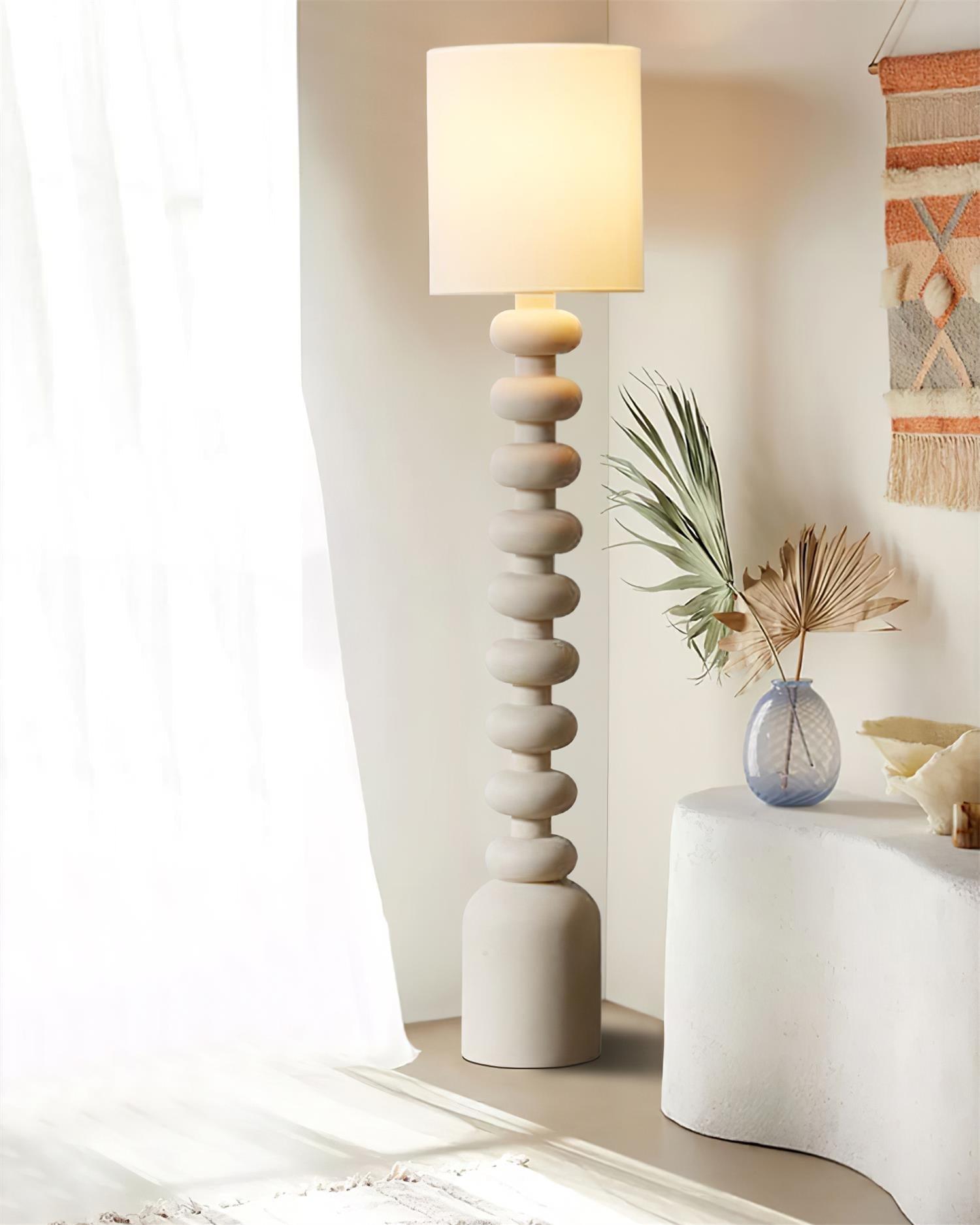 Khev Modern Fabric Floor Lamp-Neutral Decor