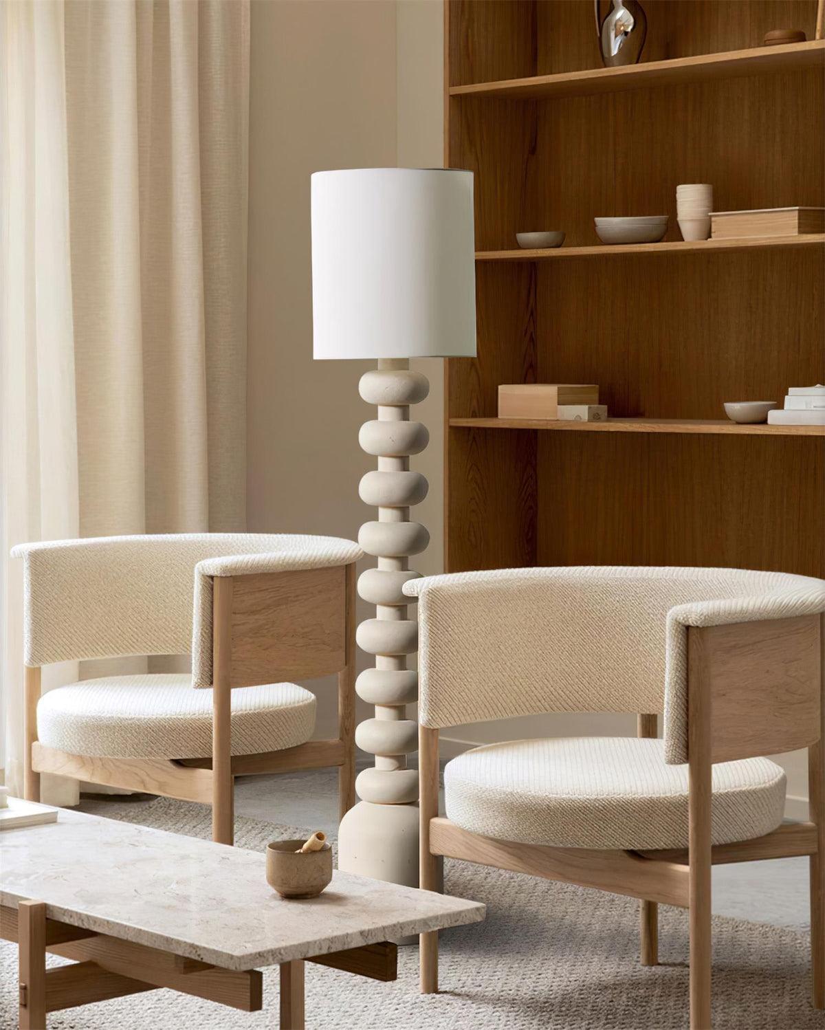 Khev Modern Fabric Floor Lamp-Neutral Decor