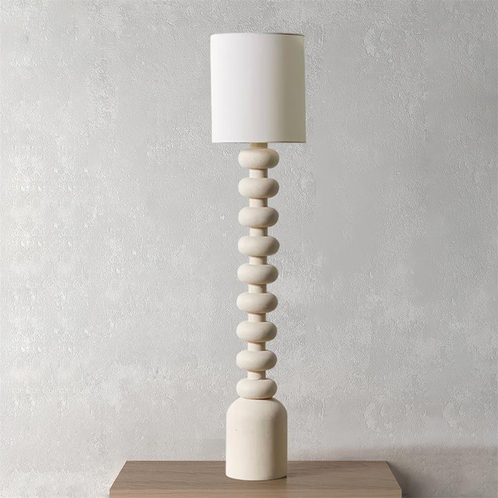 Khev Modern Fabric Floor Lamp-Neutral Decor