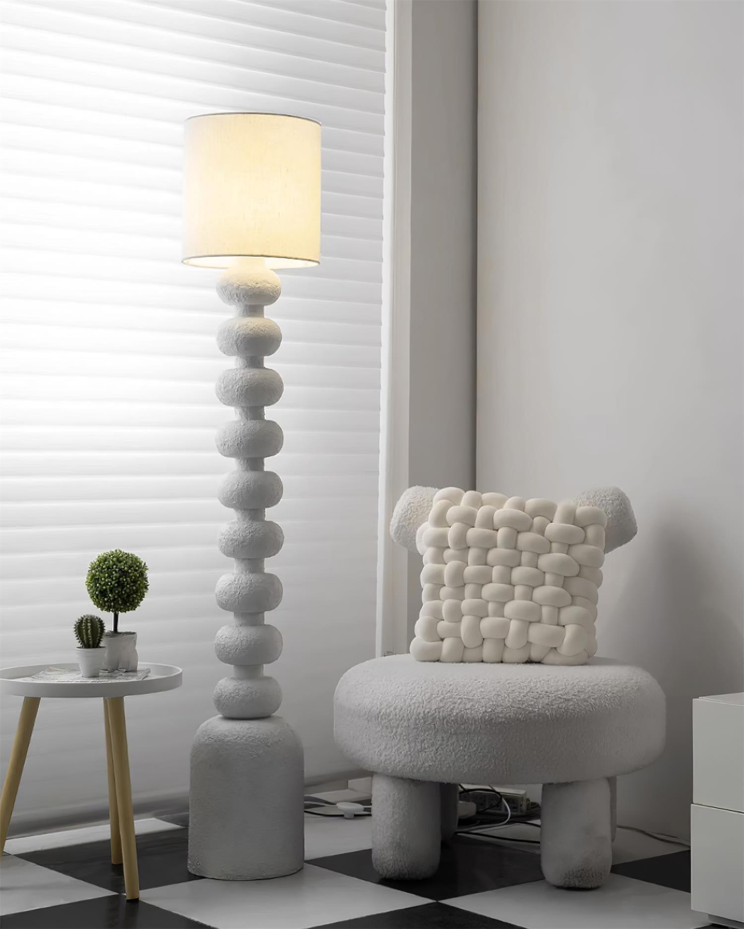 Khev Modern Fabric Floor Lamp-Neutral Decor