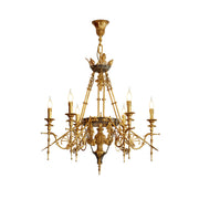 Leontine Brass Chandelier in a grand foyer setting.