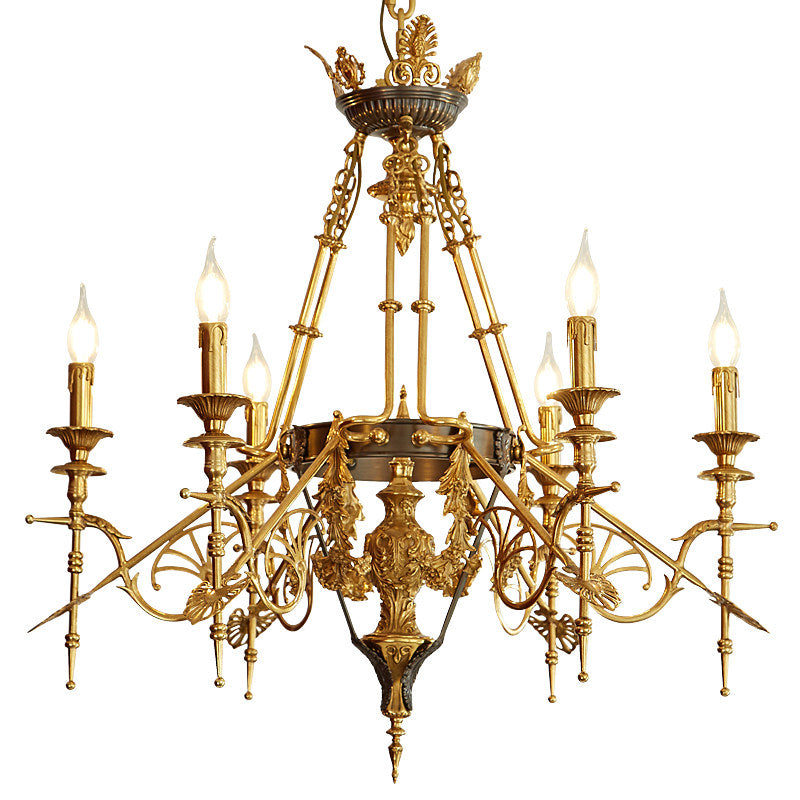 The two-tone finish of gilt brass and patinated black.