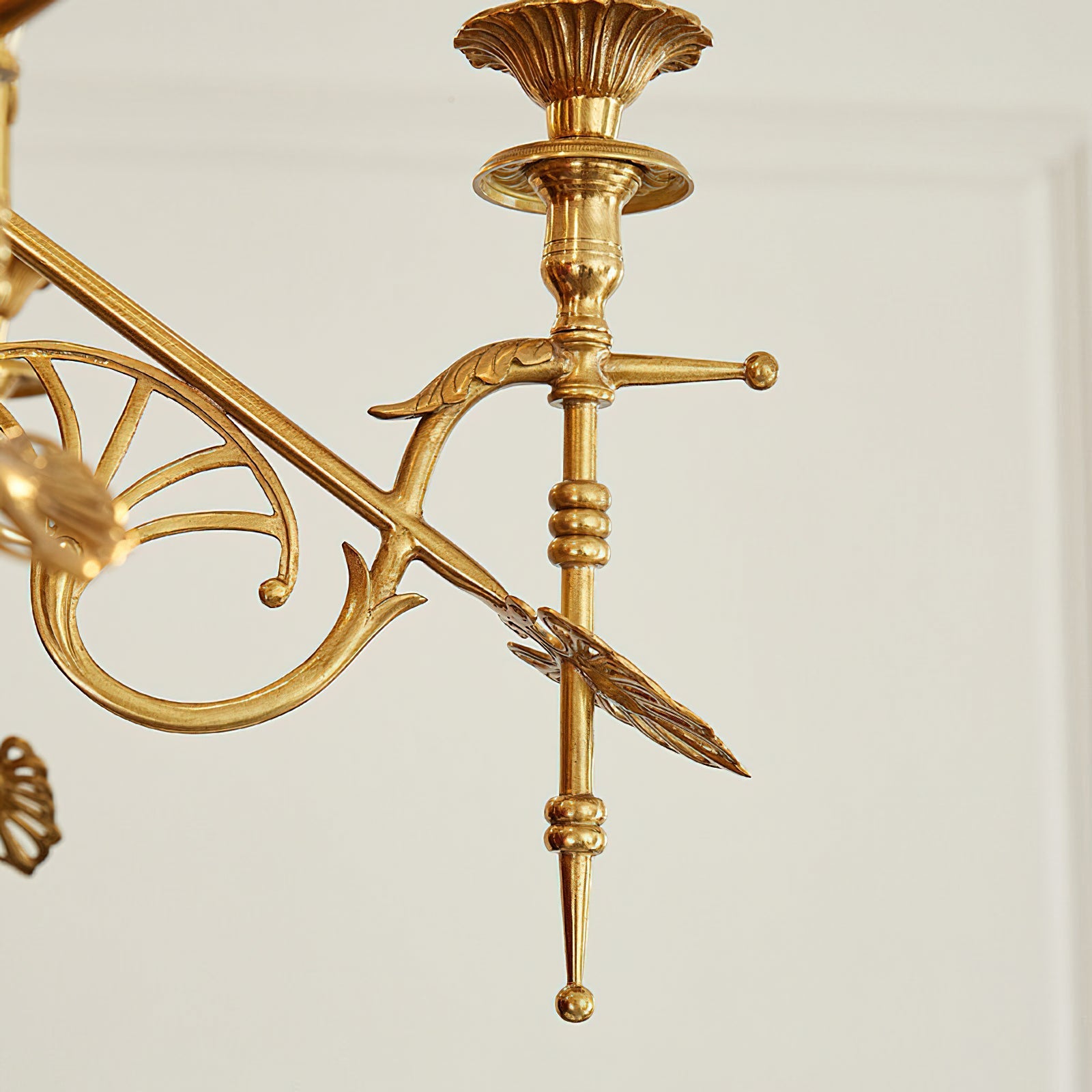 The Leontine Chandelier in a Hollywood Regency style interior.