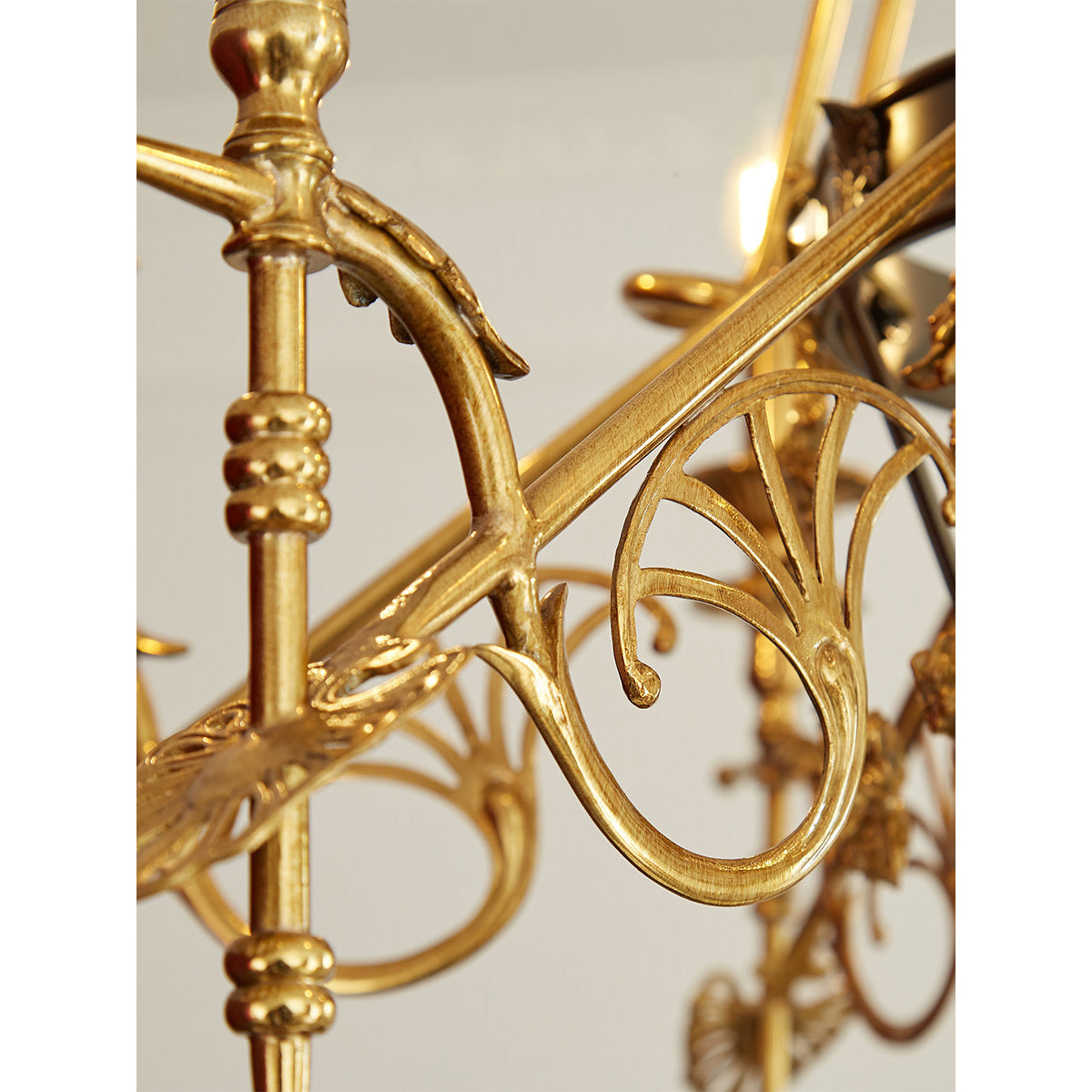 Close-up of the hand-finished cast brass texture.