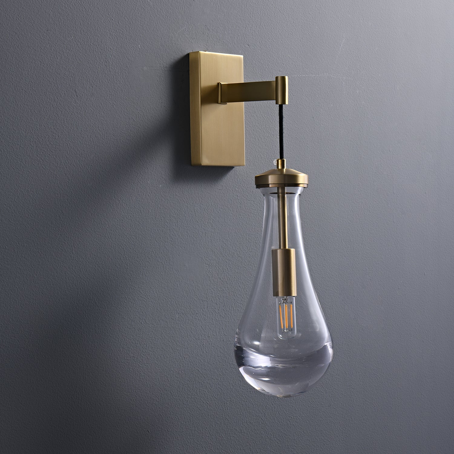 Lyshaos Modern Minimalist Brass Glass Wall Lamp-Neutral Decor