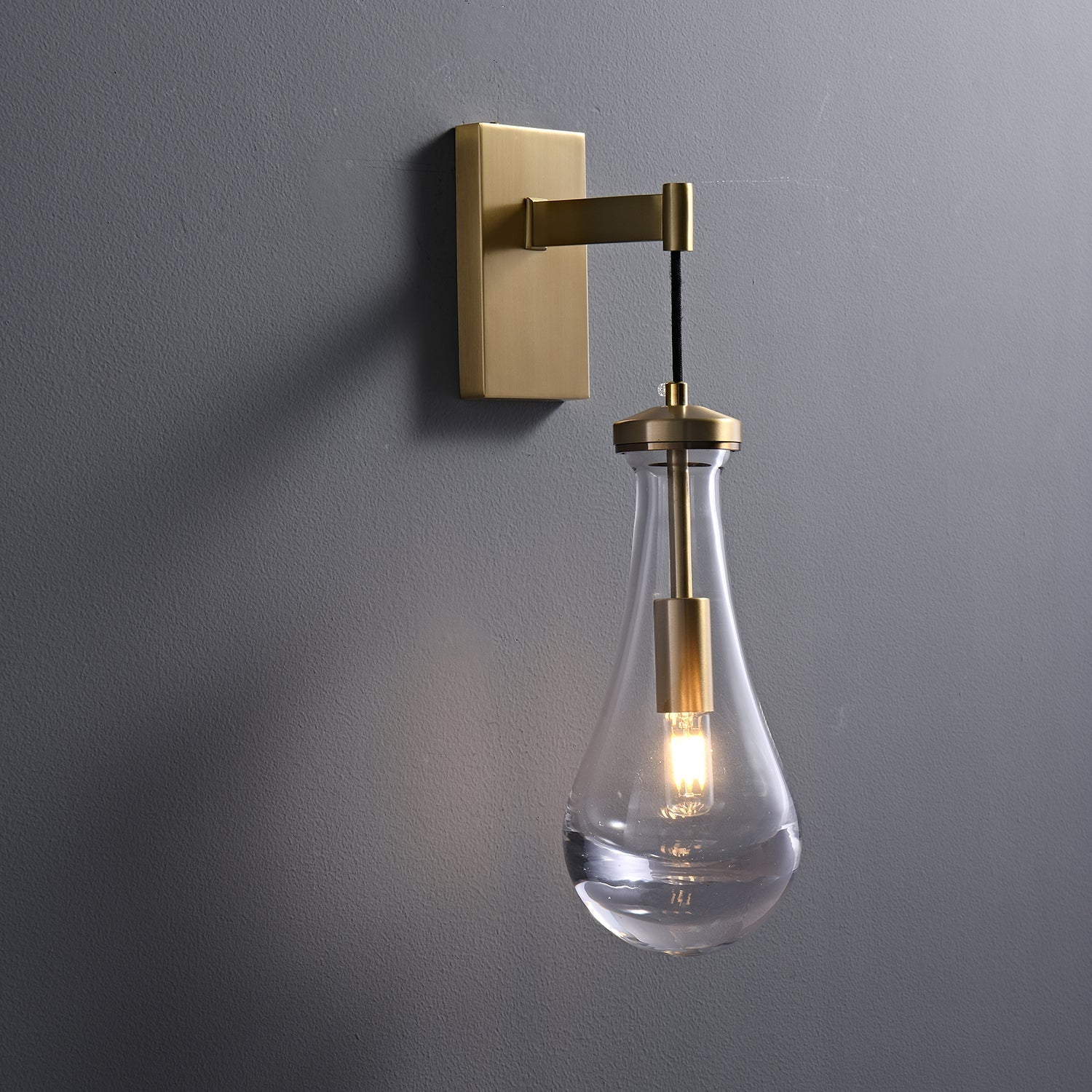Lyshaos Modern Minimalist Brass Glass Wall Lamp-Neutral Decor
