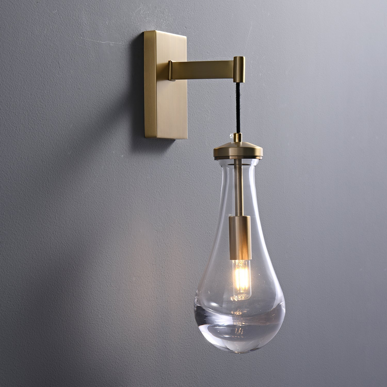 Lyshaos Modern Minimalist Brass Glass Wall Lamp-Neutral Decor