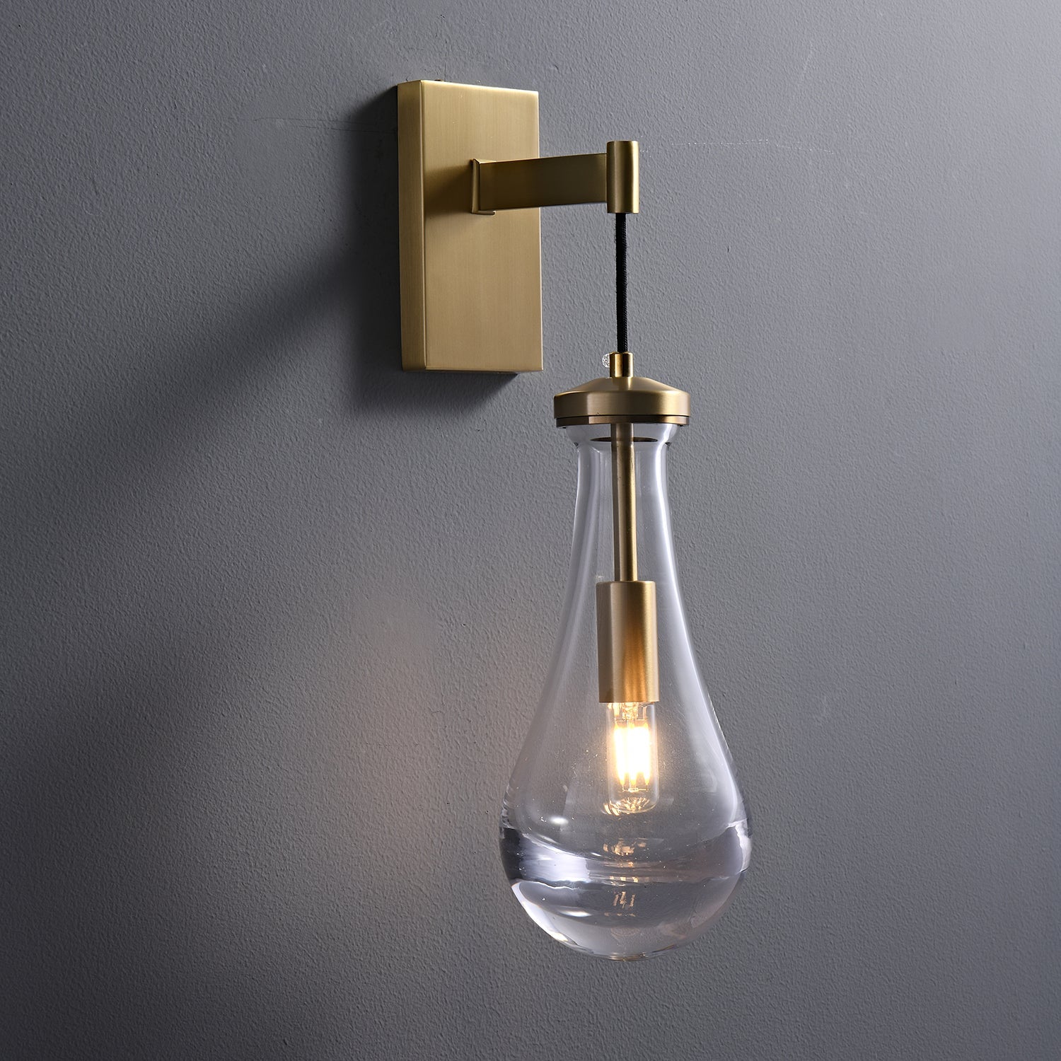 Lyshaos Modern Minimalist Brass Glass Wall Lamp-Neutral Decor