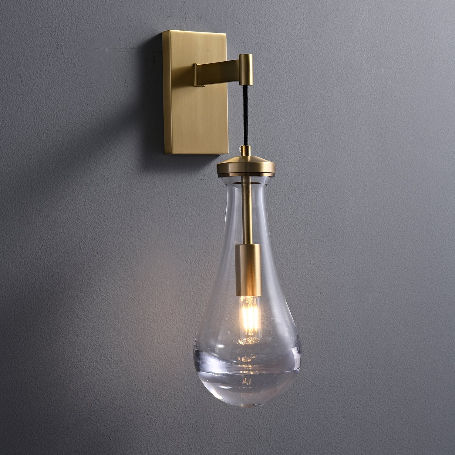 Lyshaos Modern Minimalist Brass Glass Wall Lamp-Neutral Decor