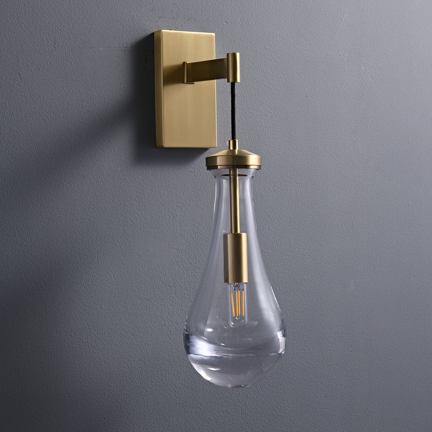 Lyshaos Modern Minimalist Brass Glass Wall Lamp-Neutral Decor
