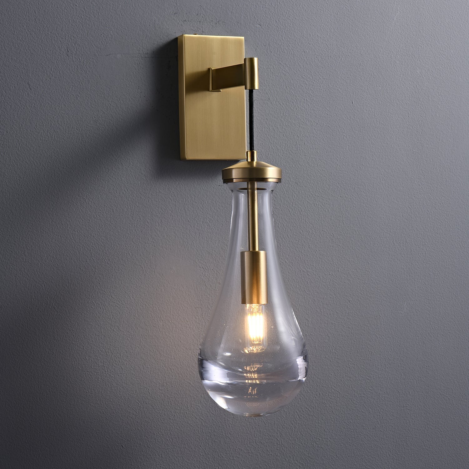 Lyshaos Modern Minimalist Brass Glass Wall Lamp-Neutral Decor