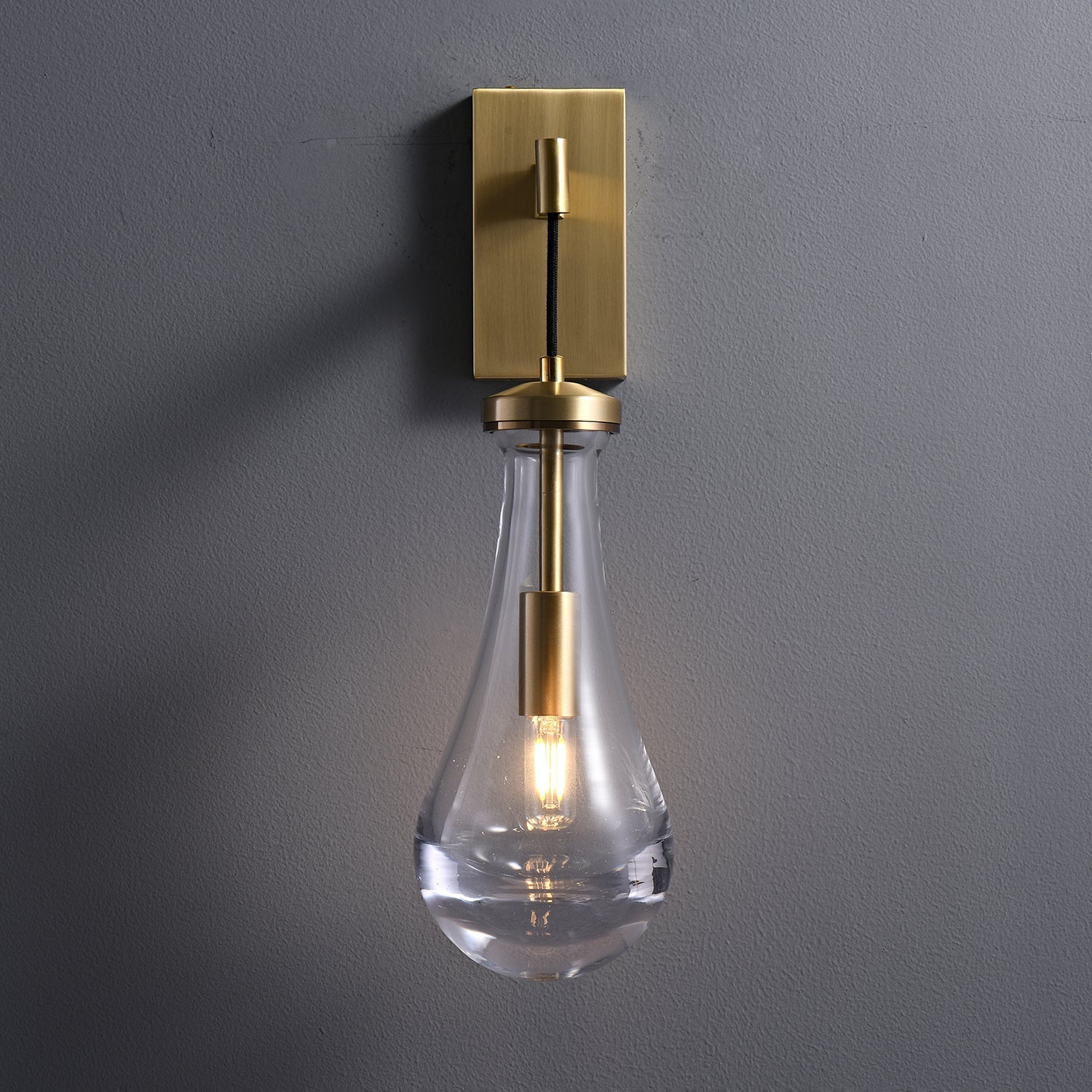Lyshaos Modern Minimalist Brass Glass Wall Lamp-Neutral Decor