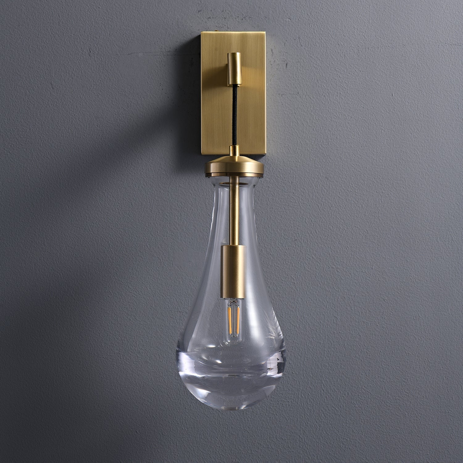 Lyshaos Modern Minimalist Brass Glass Wall Lamp-Neutral Decor