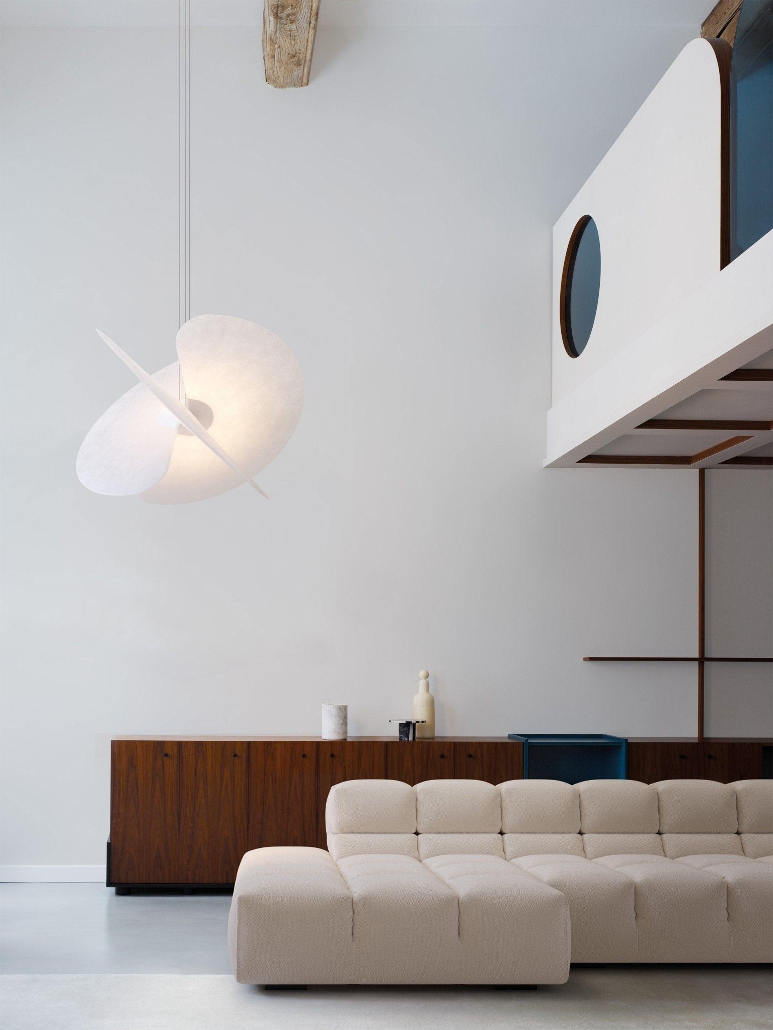 Whirl Modern Fabric Pendant Lamp-Neutral Decor
