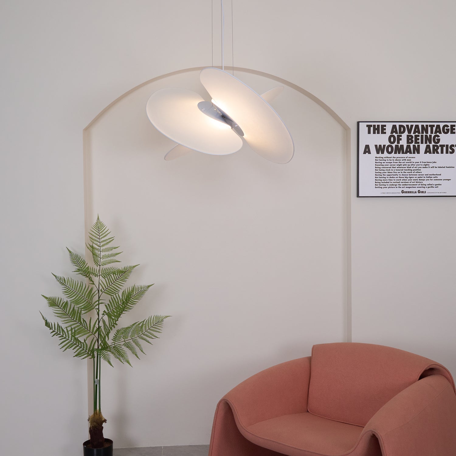 Whirl Modern Fabric Pendant Lamp-Neutral Decor