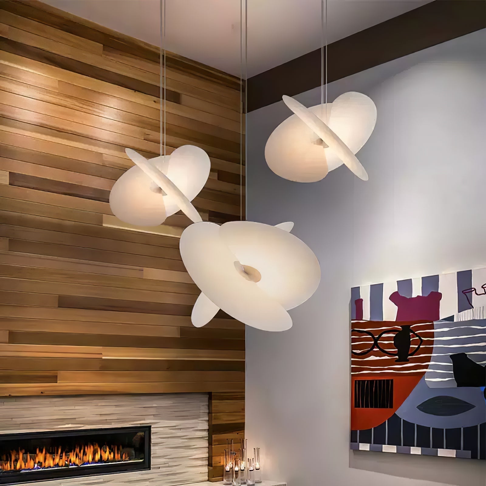 Whirl Modern Fabric Pendant Lamp-Neutral Decor