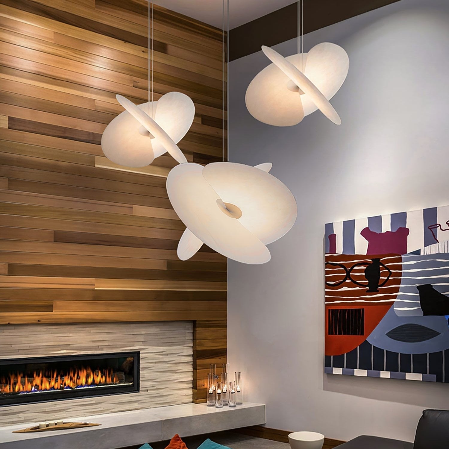 Whirl Modern Fabric Pendant Lamp-Neutral Decor