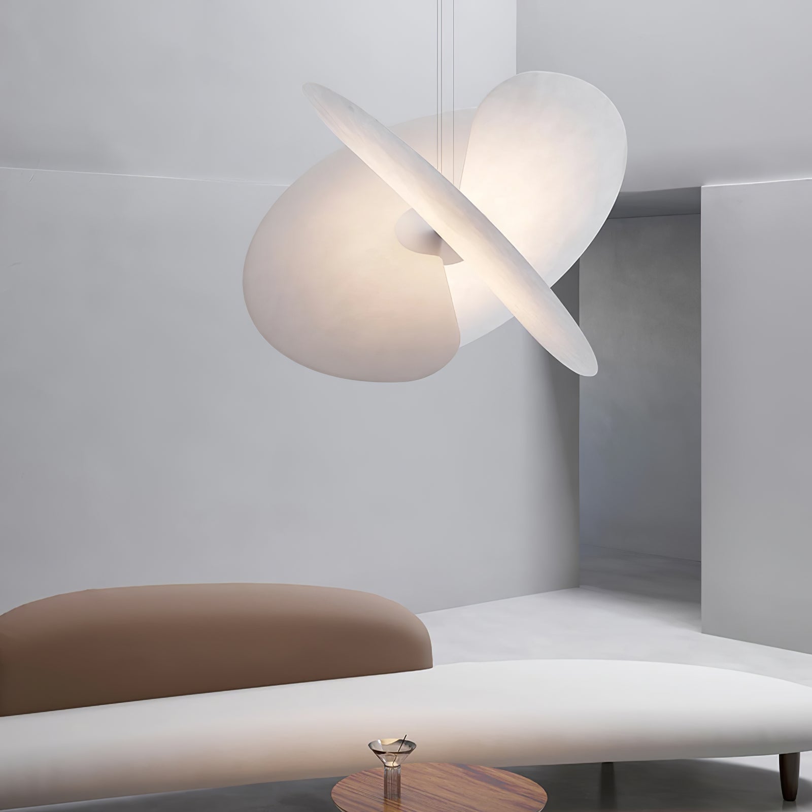 Whirl Modern Fabric Pendant Lamp-Neutral Decor