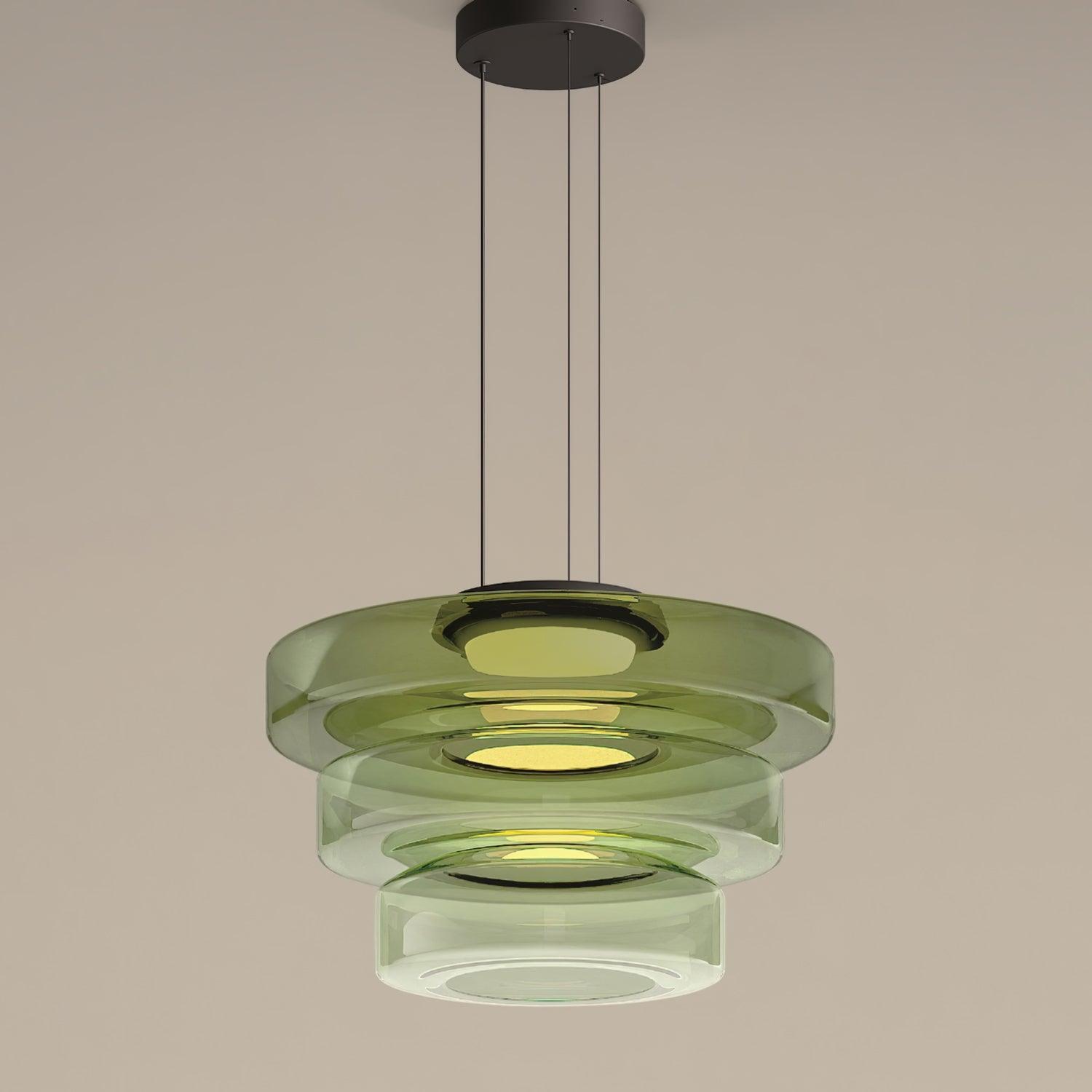 Lustra Pendant Lamp Glass Circles Multi-Level-Neutral Decor