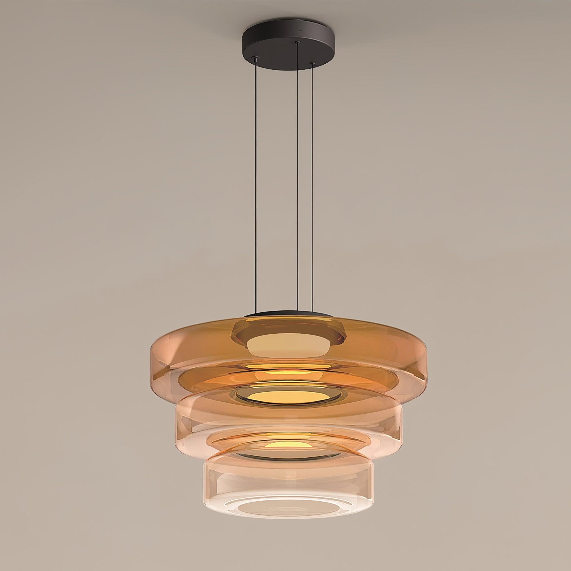 Lustra Pendant Lamp Glass Circles Multi-Level-Neutral Decor