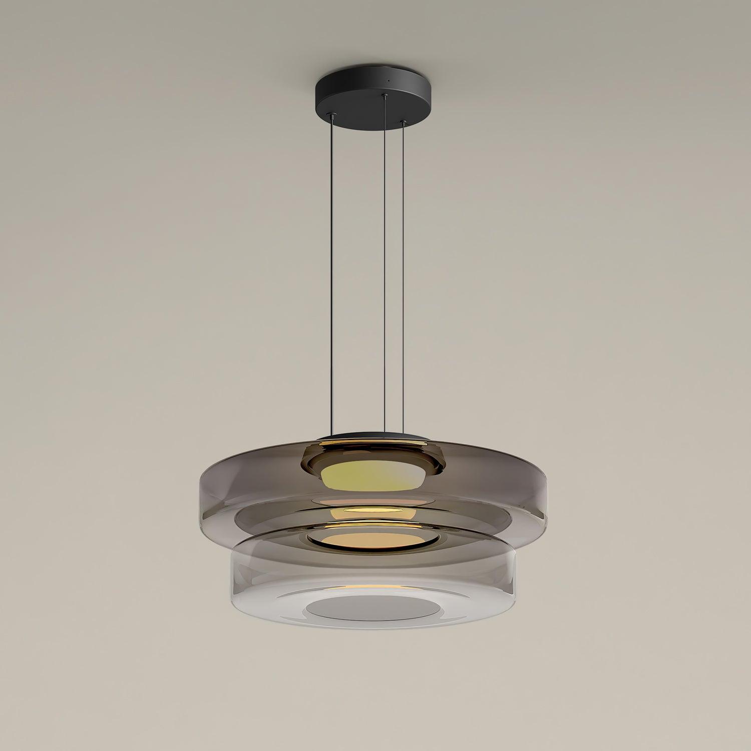 Lustra Pendant Lamp Glass Circles Multi-Level-Neutral Decor