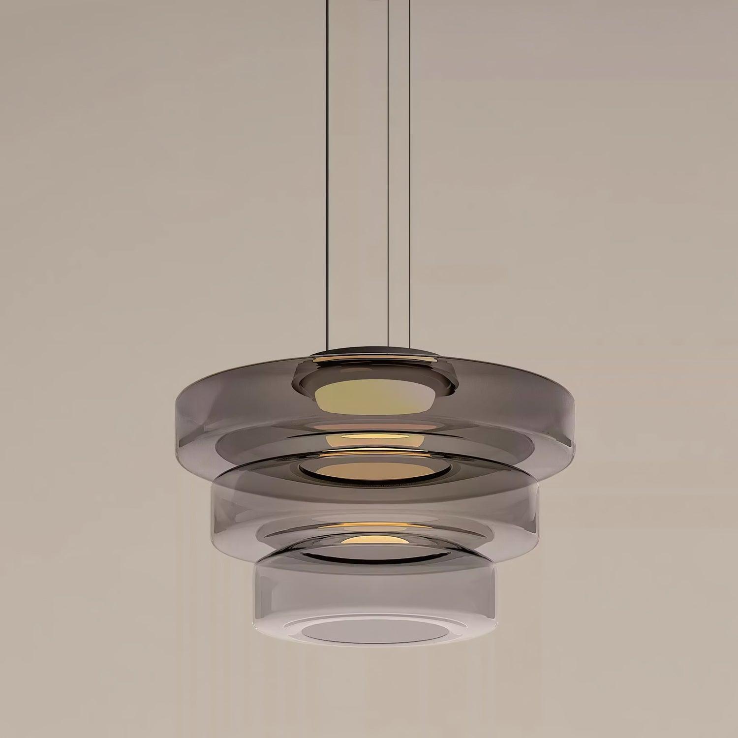 Lustra Pendant Lamp Glass Circles Multi-Level-Neutral Decor