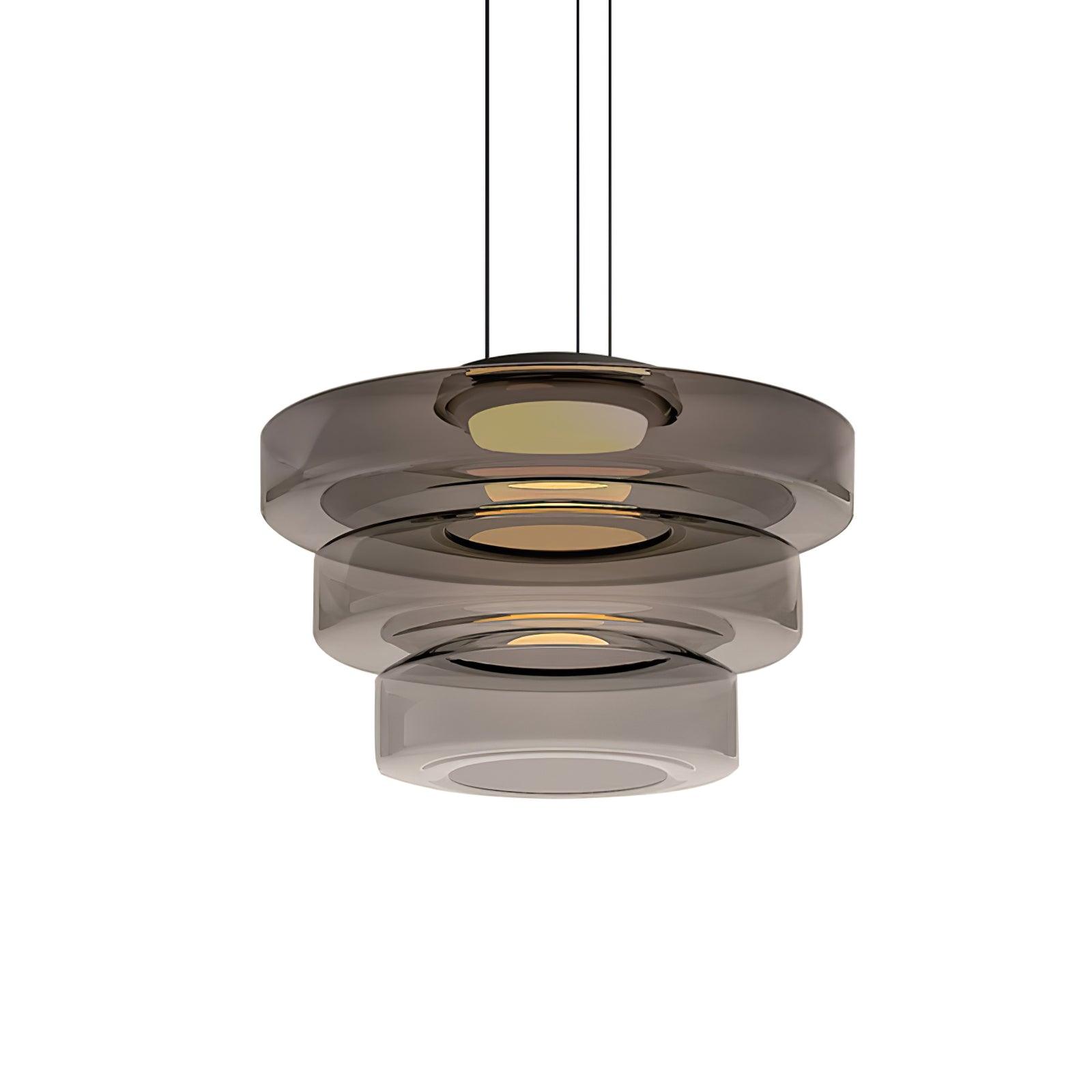 Lustra Pendant Lamp Glass Circles Multi-Level-Neutral Decor