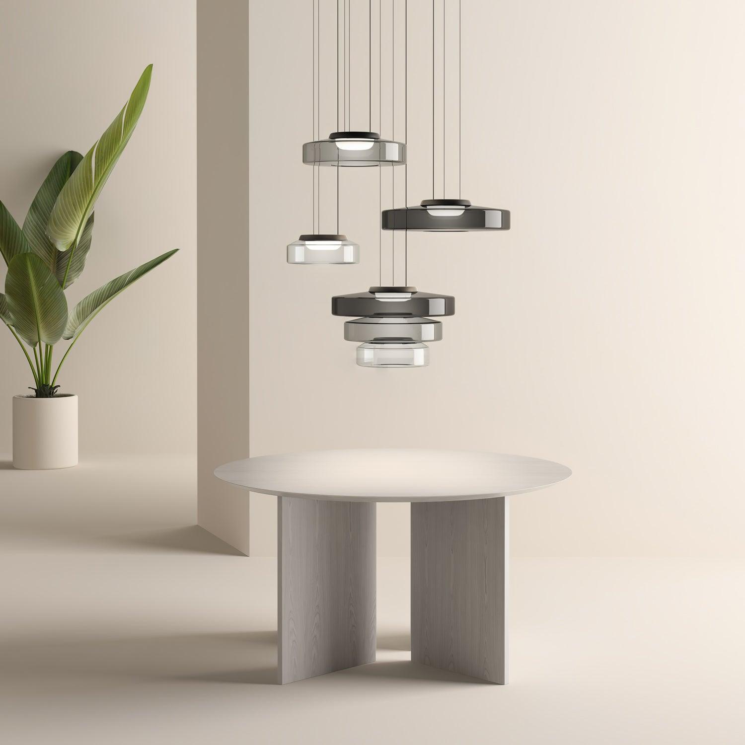 Lustra Pendant Lamp Glass Circles Multi-Level-Neutral Decor