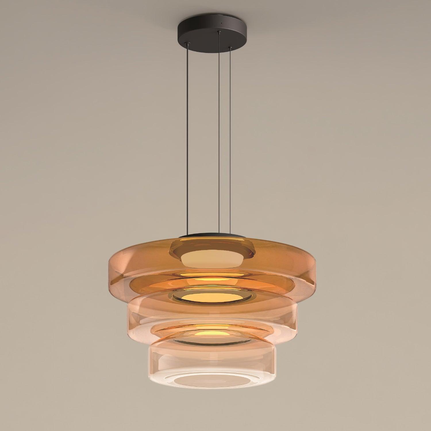 Lustra Pendant Lamp Glass Circles Multi-Level-Neutral Decor