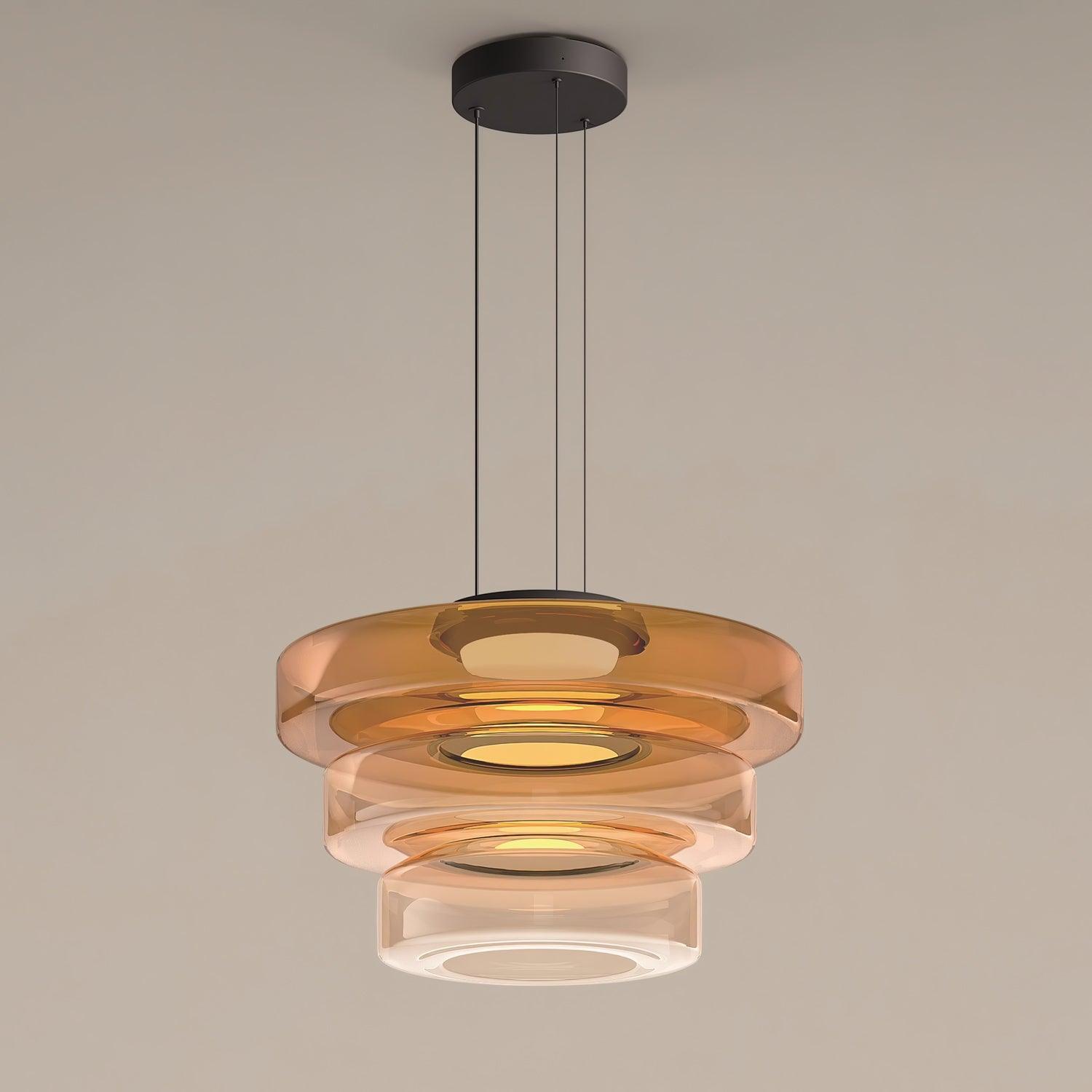 Lustra Pendant Lamp Glass Circles Multi-Level-Neutral Decor