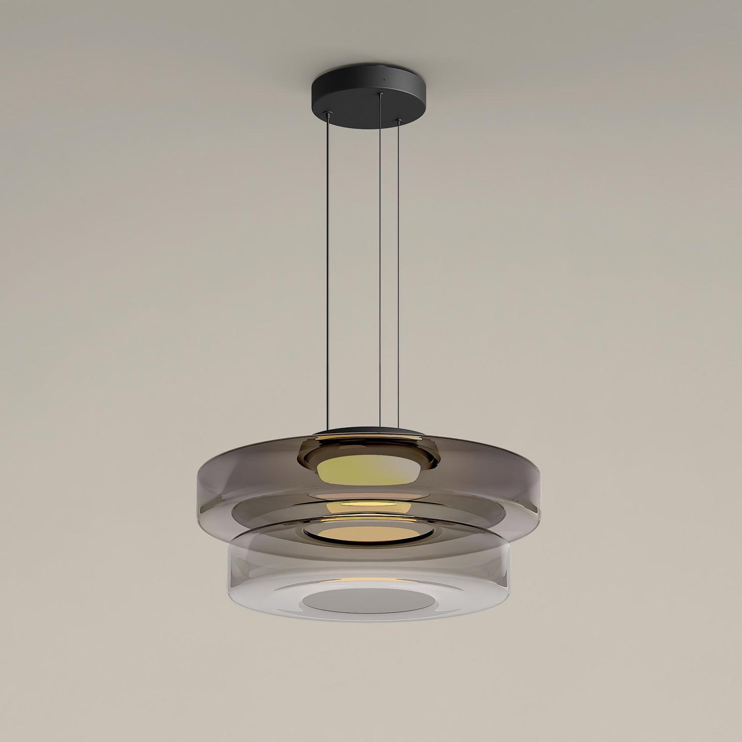 Lustra Pendant Lamp Glass Circles Multi-Level-Neutral Decor