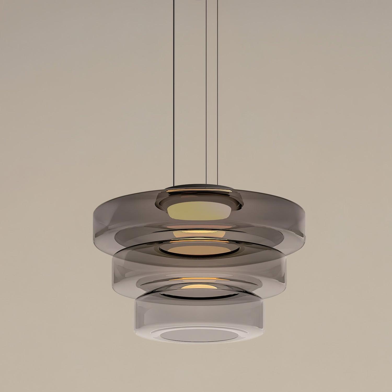 Lustra Pendant Lamp Glass Circles Multi-Level-Neutral Decor