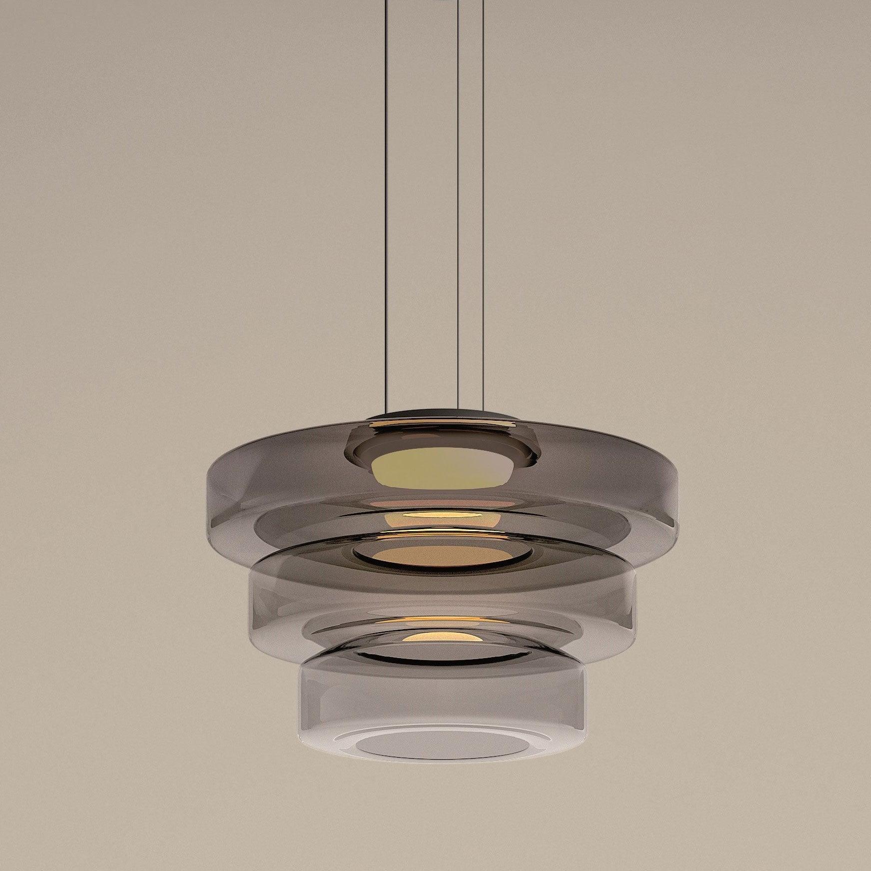 Lustra Pendant Lamp Glass Circles Multi-Level-Neutral Decor